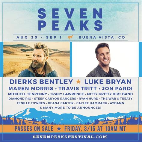 1 in Buena Vista, CO Dierks Bentley | Seven <strong>Peaks Festival</strong> | Aug. . 7 peaks festival 2023 lineup